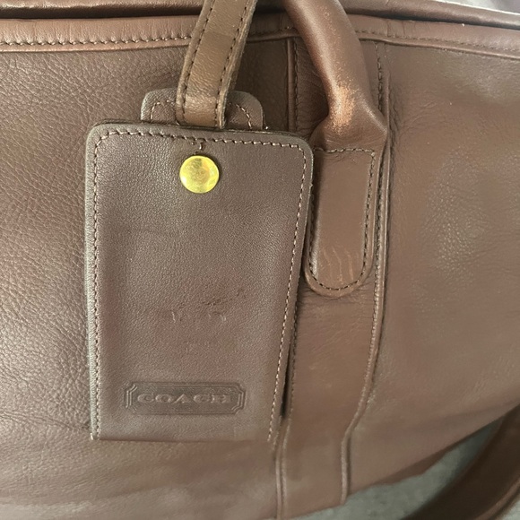 Vintage Coach Dark Brown Leather Tote - Picture 1 of 9